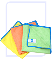 Three microfibre cloths